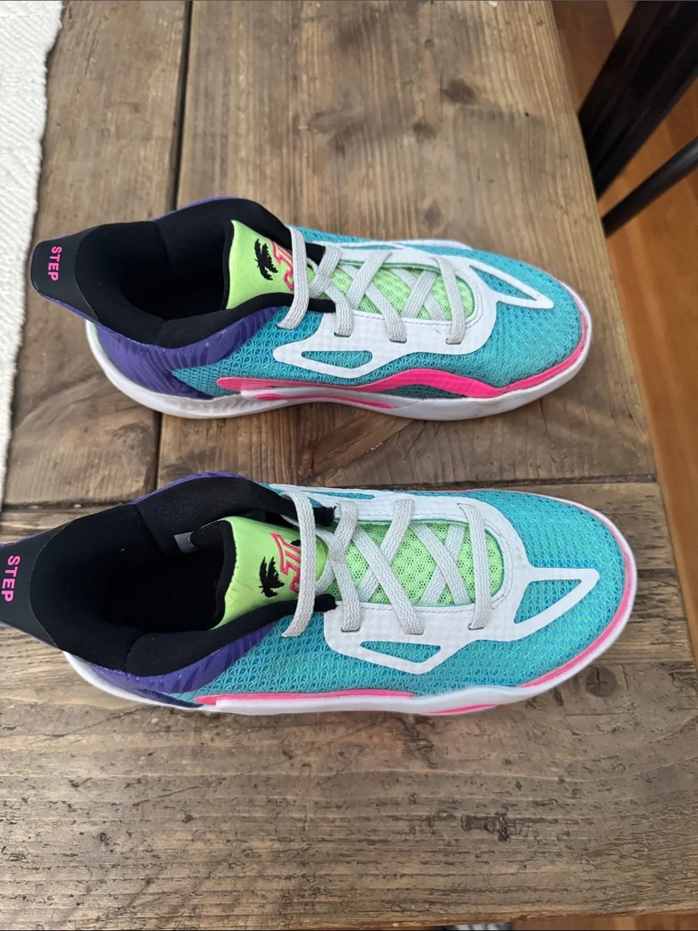 Tatum’s-Kids Athletic Mesh Sneakers in Teal, Lime & Pink
